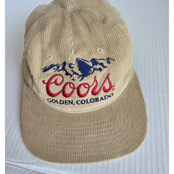 Colorado Threads Other - Coors Beer Corduroy Hat Cap Tan Snapback Golden Colorado Banquet Rockies